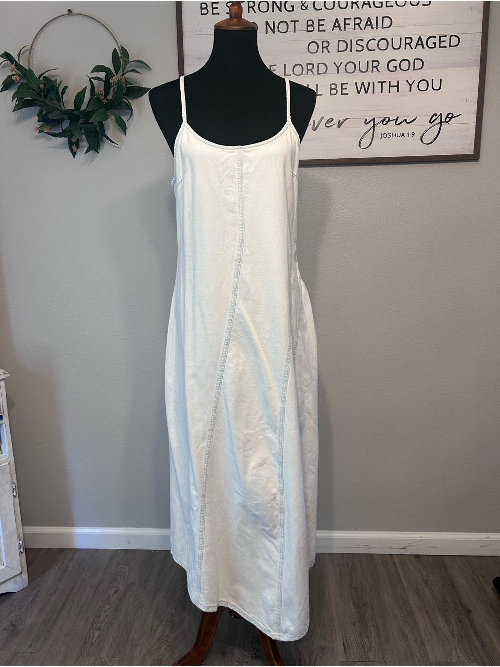 Zara Minimalist denim Slip Maxi Dress - Picture 2 of 9